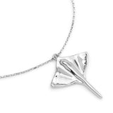 UNOde50 Ser Majestuosa Silver-Plated Manta Ray Short Chain Pendant Necklace