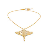 UNOde50 Ser Majestuosa Gold-Plated Manta Ray Short Chain Pendant Necklace