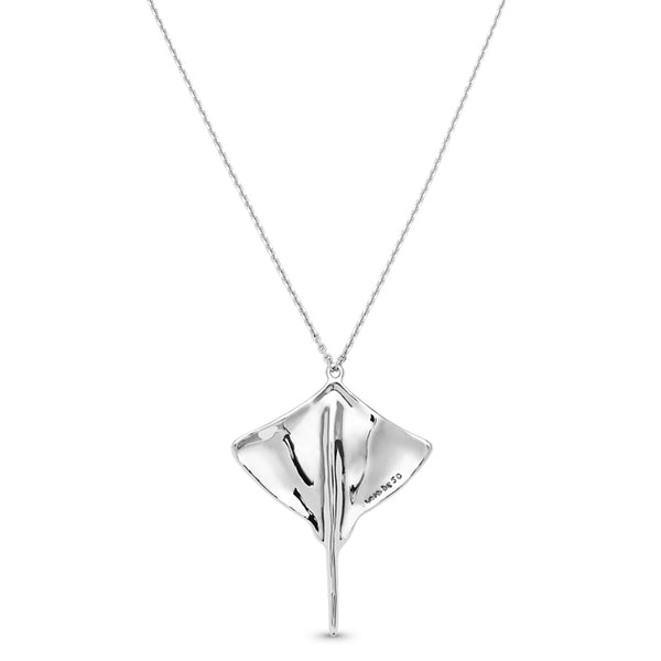UNOde50 Ser Majestuosa Silver-Plated Long Chain Manta Ray Pendant Necklace