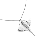 UNOde50 Ser Majestuosa Silver-Plated Long Chain Manta Ray Pendant Necklace