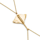 UNOde50 Ser Majestuosa Gold-Plated Manta Ray Body Pendant Chain Necklace