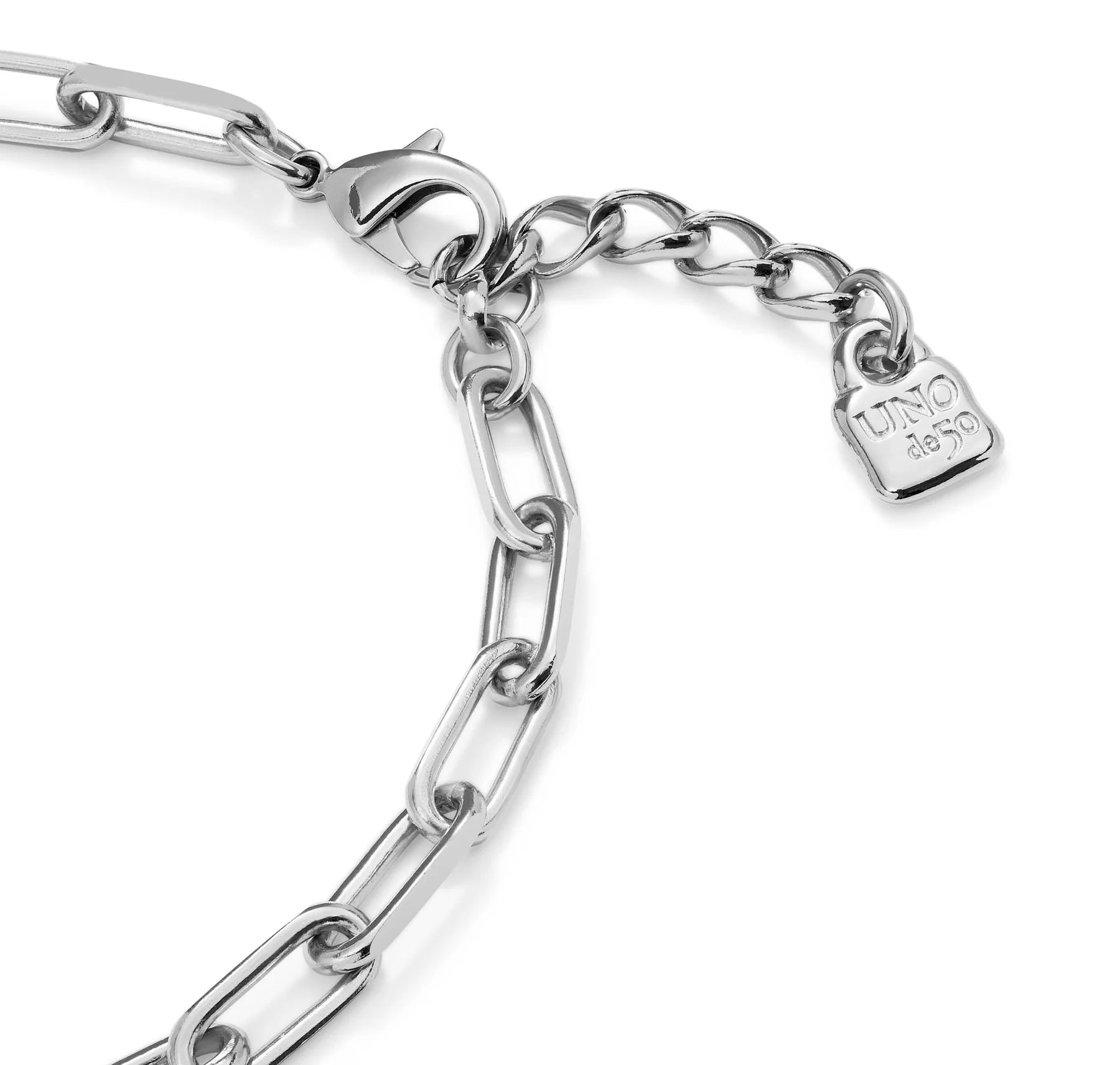 Unode50 Ser Valiente Chain Link Necklace - Silver Plated