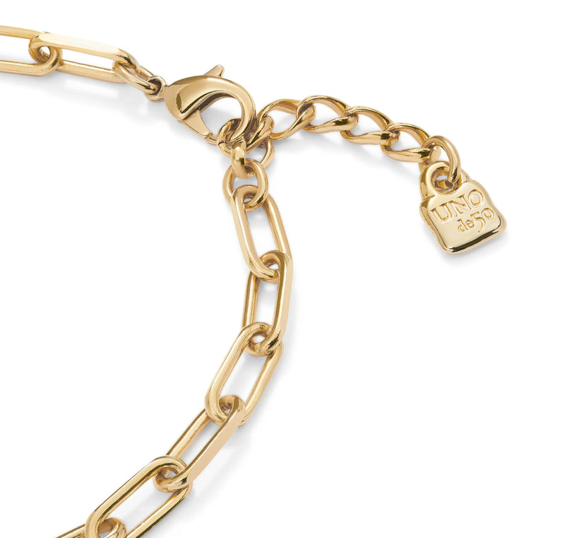 Unode50 Ser Valiente Chain Link Necklace - Gold Plated