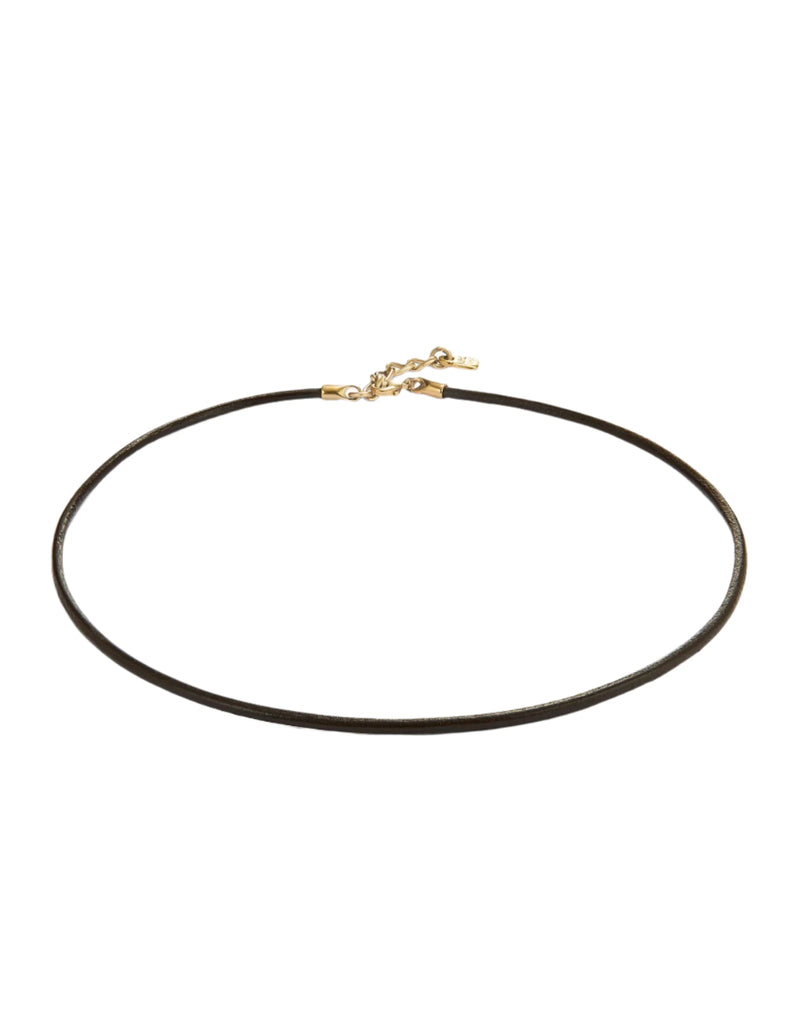 UNOde50 Hazte UNO Gold Plated Black Leather Necklace