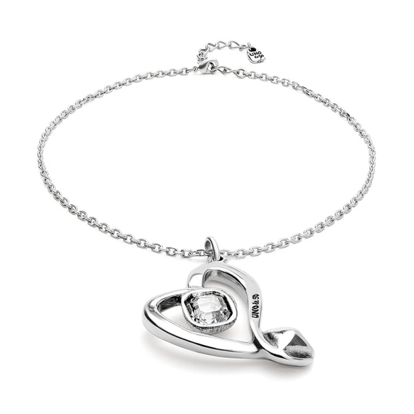 UNOde50 Ser Expresiva Silver-Plated Crystal Heart Pendant Necklace