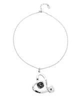 UNOde50 Ser Expresiva Midsize Silver-Plated Black Crystal Pendant Necklace
