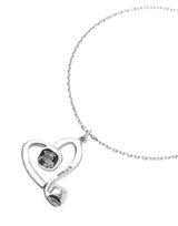 UNOde50 Ser Expresiva Midsize Silver-Plated Black Crystal Pendant Necklace