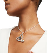 UNOde50 Ser Expresiva Midsize Silver-Plated Black Crystal Pendant Necklace