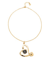 UNOde50 Ser Expresiva Gold-Plated Black Crystal Heart Pendant Necklace