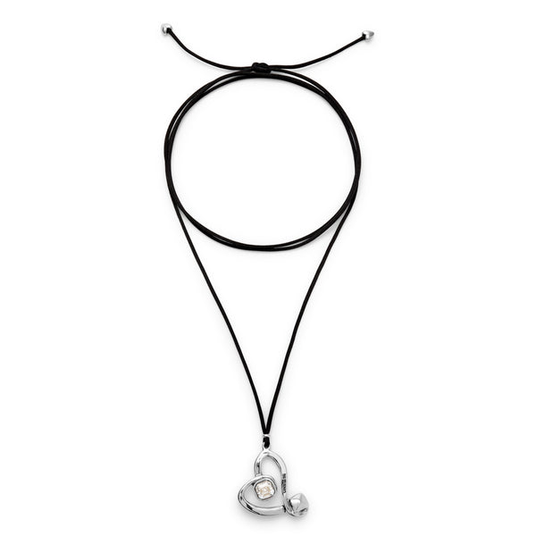 UNOde50 Ser Expresiva Crystal Heart Leather Cord Necklace