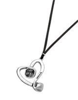 UNOde50 Ser Expresiva Silver-Plated Black Crystal Heart Pendant Necklace