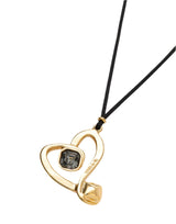 UNOde50 Ser Expresiva Gold-Plated Black Crystal Heart Pendant Necklace