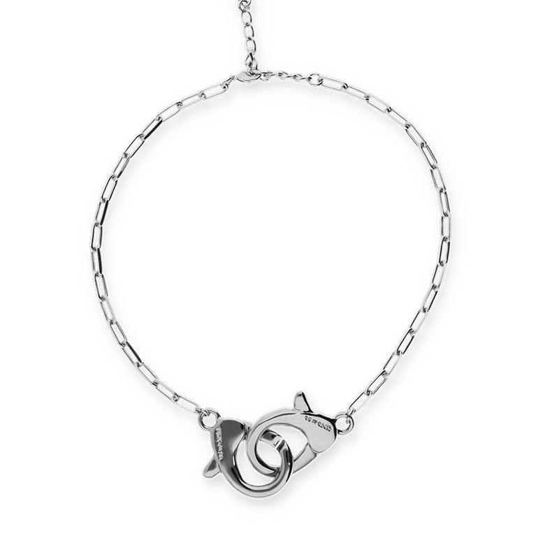 UNOde50 Ser Inseparable Sterling Silver Large Interlocked Necklace