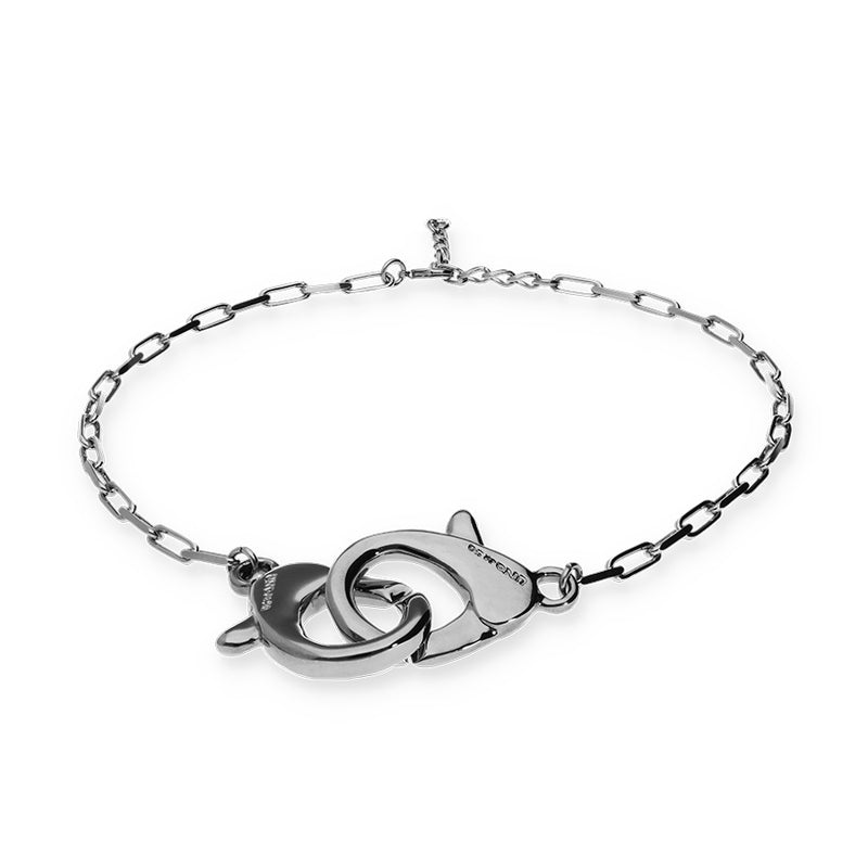 UNOde50 Ser Inseparable Sterling Silver Large Interlocked Necklace