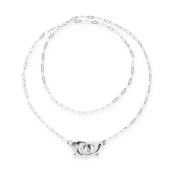 UNOde50 Ser Inseparable Sterling Silver Long Interlocked Necklace