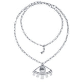 UNOde50 Ser Intuitiva Silver-Plated Eye Shaped Pendant Necklace
