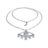 UNOde50 Ser Intuitiva Silver-Plated Eye Shaped Pendant Necklace