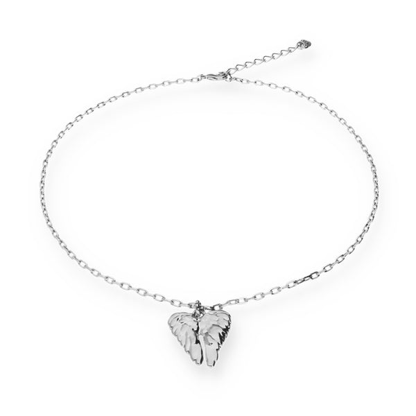 UNOde50 Ser Invencible Short Silver Wing Necklace