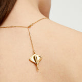 UNOde50 Ser Majestuosa Gold-Plated Chain Manta Ray Pendant Necklace