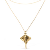 UNOde50 Ser Majestuosa Gold-Plated Chain Manta Ray Pendant Necklace