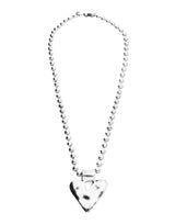 UNOde50 Sterling Silver Beaded Heart Pendant Long Necklace