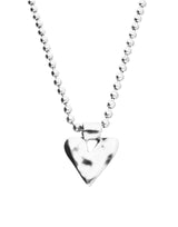 UNOde50 Sterling Silver Beaded Heart Pendant Long Necklace