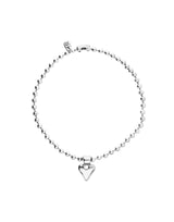 UNOde50 Sterling Silver Beaded Heart Pendant Necklace