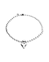 UNOde50 Sterling Silver Beaded Heart Pendant Necklace