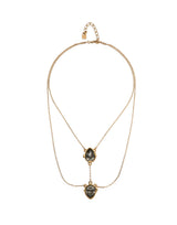 UNOde50 Presagio Gold-Tone Two Gray Crystal Double Necklace