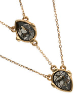 UNOde50 Presagio Gold-Tone Two Gray Crystal Double Necklace