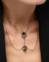 UNOde50 Presagio Gold-Tone Two Gray Crystal Double Necklace