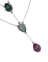 UNOde50 Presagio Silver-Tone Three Multicolor Crystal Double Necklace