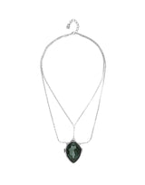 UNOde50 Presagio Silver-Tone Large Green Crystal Layer Necklace
