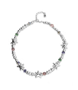 UNOde50 Crystals & Small Starfish Silver-Plated Necklace