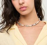 UNOde50 Crystals & Small Starfish Silver-Plated Necklace