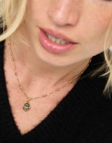 UNOde50 Presagio Gold-Tone Gray Crystal Pendant Necklace