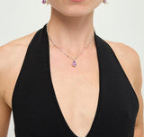 UNOde50 Presagio Silver-Tone Pink Crystal Pendant Necklace
