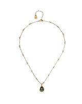 UNOde50 Presagio Gold-Tone Green Crystal Pendant Necklace