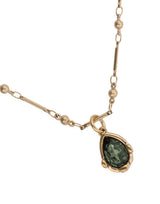 UNOde50 Presagio Gold-Tone Green Crystal Pendant Necklace