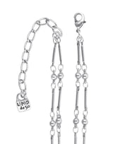 UNOde50 Presagio Silver-Tone Two Blue Crystal Pendant Necklace