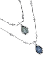 UNOde50 Presagio Silver-Tone Two Blue Crystal Pendant Necklace