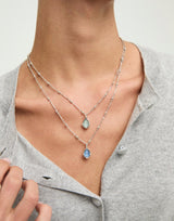 UNOde50 Presagio Silver-Tone Two Blue Crystal Pendant Necklace