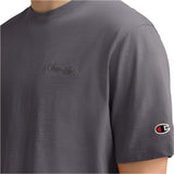 Champion Mens Curved Hem Slub Embroidered Short Sleeve T-Shirt