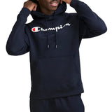 Champion Mens Full Script Logo Powerblend Hoodie Sweatshirt