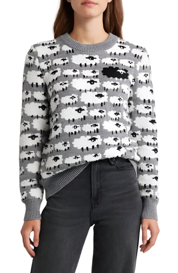 Bobeau Sheep Pullover Sweater