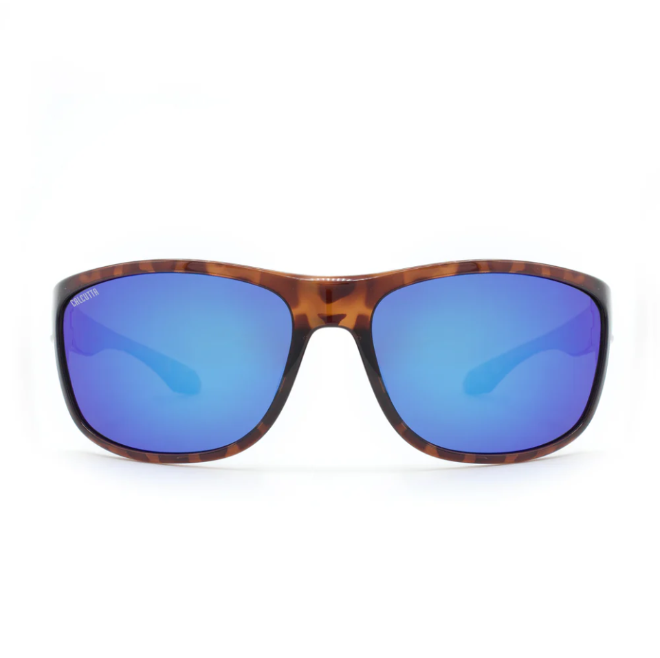 Calcutta Cross Tortoise Frames - Blue Mirror Lens - Polarized Sunglasses