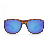 Calcutta Cross Tortoise Frames - Blue Mirror Lens - Polarized Sunglasses