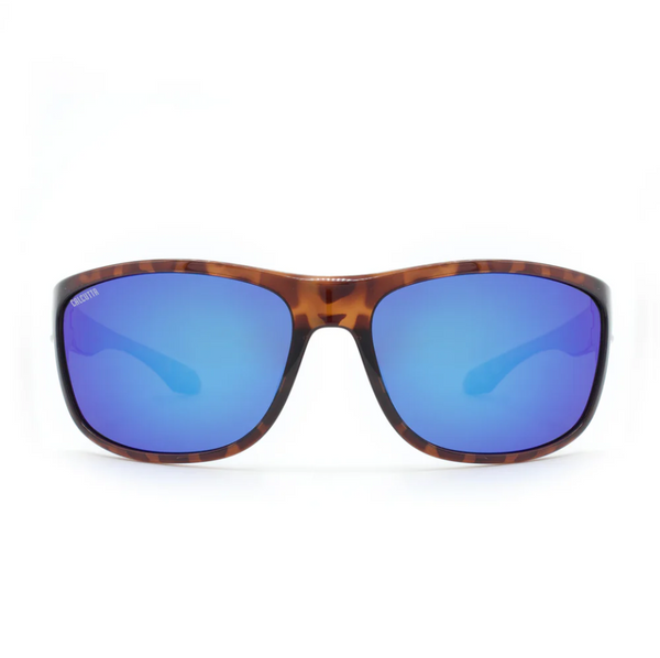 Calcutta Cross Tortoise Frames - Blue Mirror Lens - Polarized Sunglasses