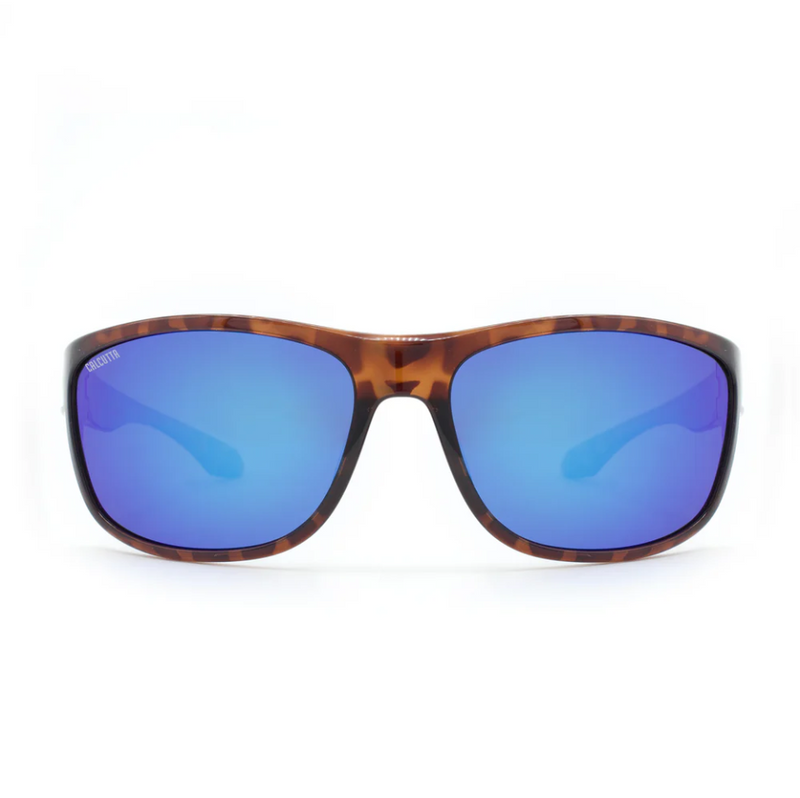 Calcutta Cross Tortoise Frames - Blue Mirror Lens - Polarized Sunglasses