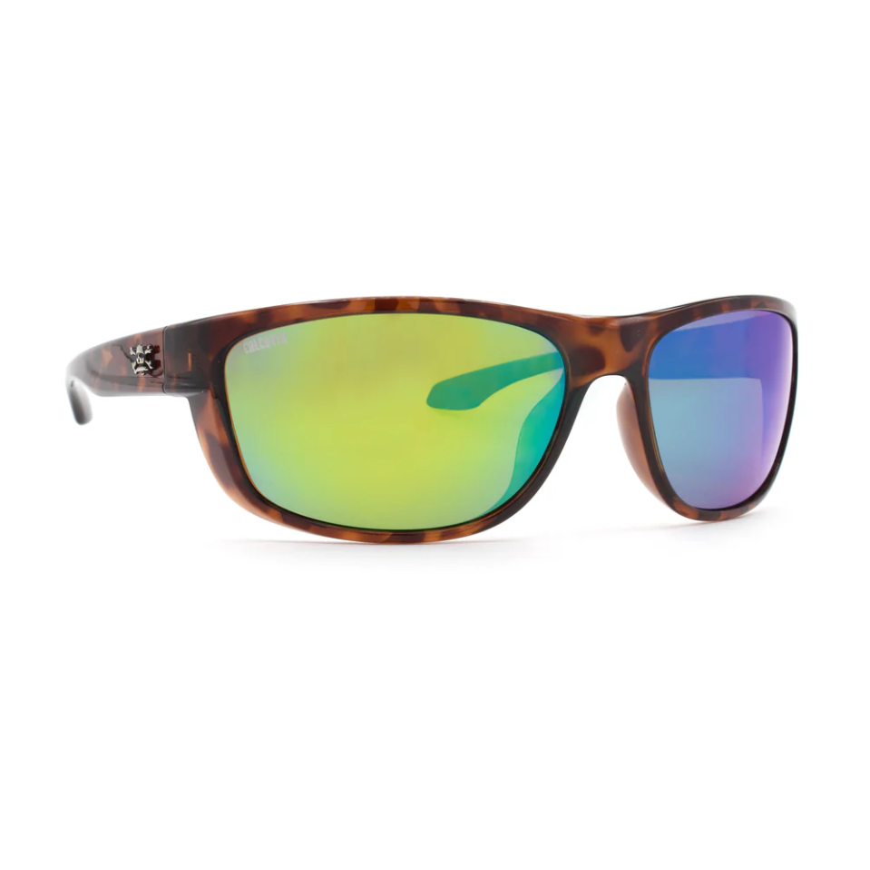 Calcutta Cross Tortoise Frames - Green Mirror Lens - Polarized Sunglasses